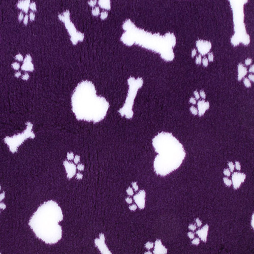 Vetbed Muster purple Hearts, Paws & Bones