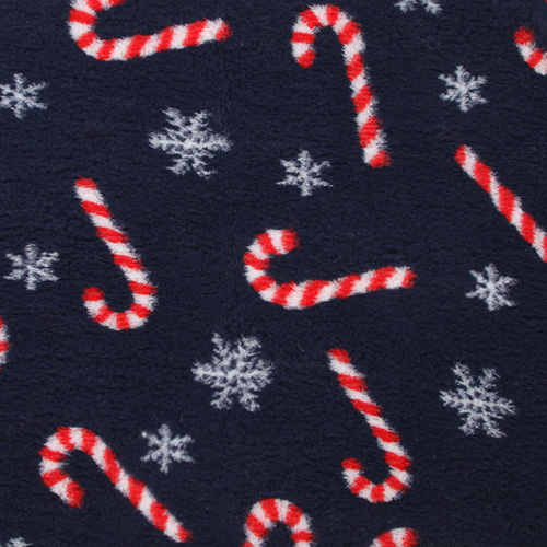 Vetbed Muster Navy Blue Snowflakes Candy Canes