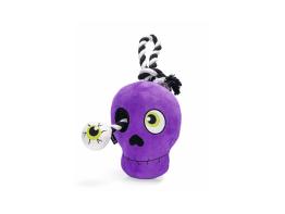 Halloween Plüschspielzeug lila Totenkopf für Hunde