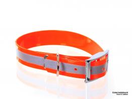 Relaxoo Biothane Reflex Hundehalsband orange 25mm breit