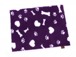 Original Vetbed Isobed SL purple Hearts, Paws & Bones 100 x 75 cm