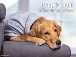 Dryup Cape Royal Hundebademantel silver micro cotton