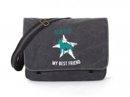 Boston Terrier Canvas Tasche schwarz Dog Star