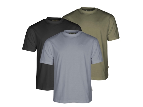 Pinewood 3-er Pack T-Shirts olive/shadow blue/black