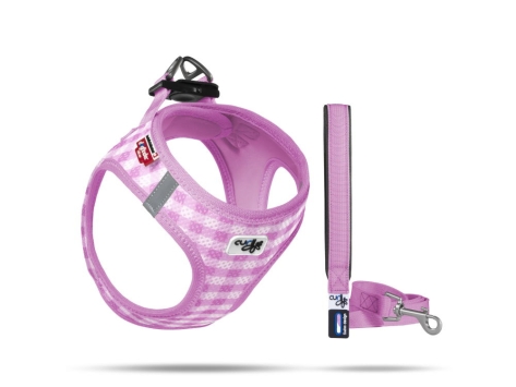 Curli Welpengeschirr Air-Mesh mit Leine pink