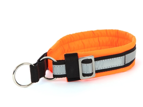Weltmeisters Dogsport Hundehalsband Soft mit Zugstopp orange