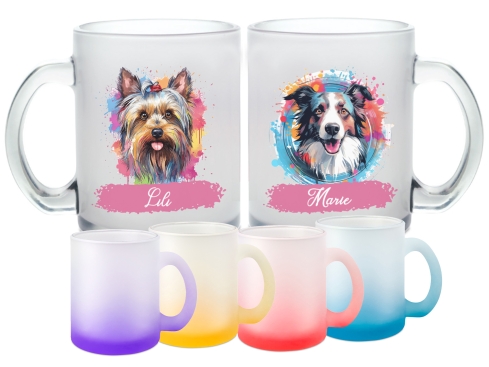 Hunde Duo Tasse - individuelle Glastasse