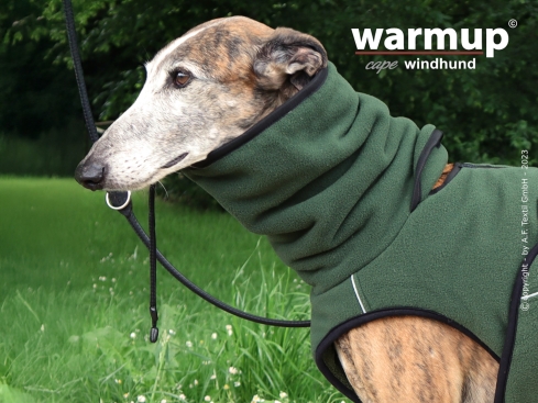 Warmup Cape Pro Windhund Hundemantel & Bademantel pine green