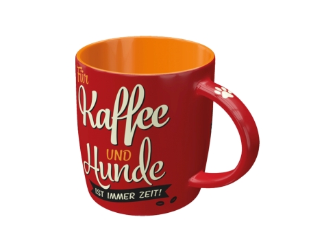 Pfotenschild Keramik-Tasse "Kaffee und Hunde"