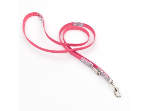 Captain’s Biothane verstellbare Hundeleine Fundstück Pink/Altrose 9mm/200cm Chrom-Nickel Nieten