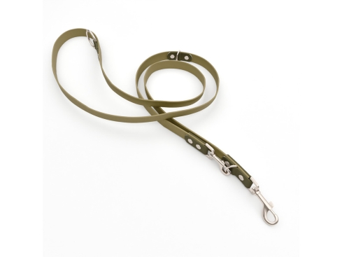 Captain’s Biothane verstellbare Hundeleine Fundstück Schlamm/Oliv 13mm/200cm Edelstahl Schrauben