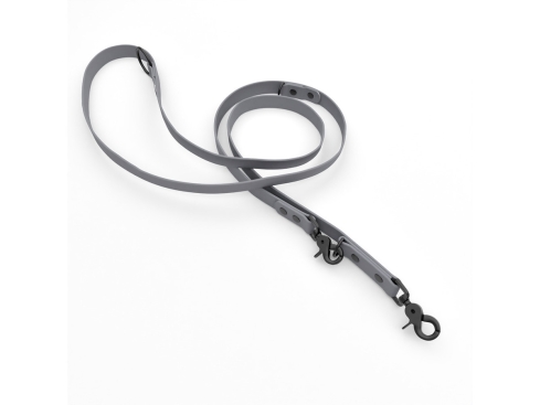 Captain’s Biothane verstellbare Hundeleine Fundstück Grau 13mm/300cm Schwarz Scherenkarabiner Scherenkarabiner Nieten