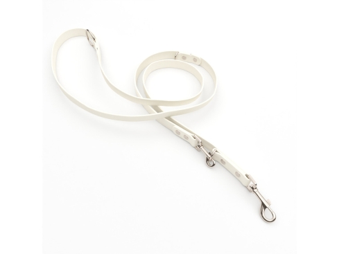 Captain’s Biothane verstellbare Hundeleine Fundstück Weiß   13mm/300cm Chrom-Nickel Schrauben