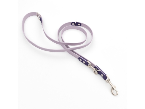 Captain’s Biothane verstellbare Hundeleine Fundstück Altrose/Violett 16mm/200cm Edelstahl Nieten