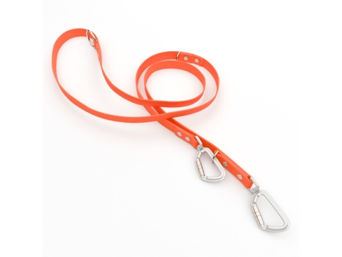 Captain’s Biothane verstellbare Hundeleine Fundstück Neonorange 16mm/250cm Chrom-Nickel Sicherheitskarabiner Aluminium Sicherheitskarabiner Aluminium Nieten