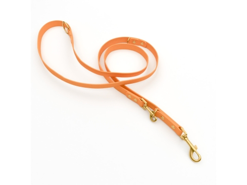 Captain’s Biothane verstellbare Hundeleine Fundstück Peach 19mm/300cm Messing Nieten