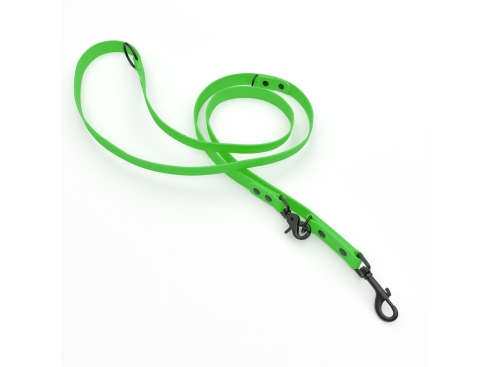 Captain’s Biothane verstellbare Hundeleine Fundstück Neongrün 19mm/250cm Schwarz Scherenkarabiner Nieten