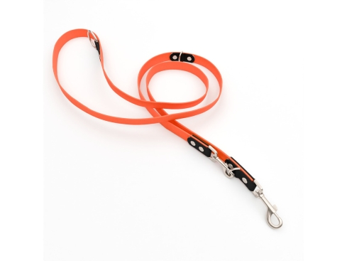 Captain’s Biothane verstellbare Hundeleine Fundstück Neonorange/Schwarz 19mm/250cm Edelstahl Schrauben