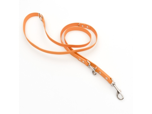 Captain’s Biothane verstellbare Hundeleine Fundstück Peach 25mm/250cm Chrom-Nickel Schrauben