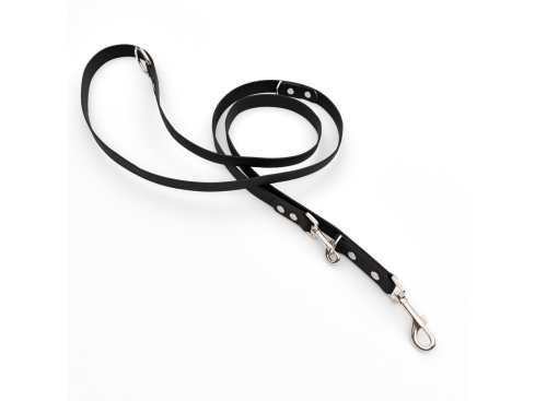 Captain’s Biothane verstellbare Hundeleine Fundstück Schwarz 25mm/300cm Chrom-Nickel Schrauben