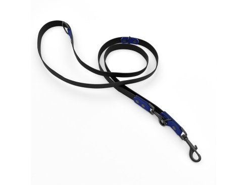 Captain’s Biothane verstellbare Hundeleine Fundstück Schwarz/Blau 25mm/250cm Schwarz Schrauben