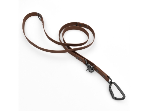 Captain’s Biothane verstellbare Hundeleine Fundstück Braun 25mm/250cm Schwarz Sicherheitskarabiner schwarz Scherenkarabiner schwarz Schrauben