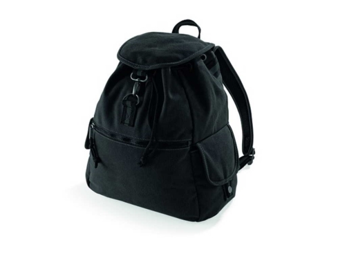 Canvas Rucksack Vintage Look schwarz