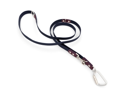 Captain’s Biothane verstellbare Hundeleine Fundstück Marine/Wine 19mm/300cm Chrom-Nickel Sicherheitskarabiner Aluminium Schrauben
