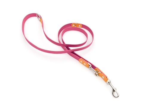 Captain’s Biothane verstellbare Hundeleine Fundstück Passion/Cantaloupe 16mm/200cm Chrom-Nickel Schrauben