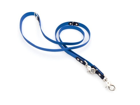 Captain’s Biothane verstellbare Hundeleine Fundstück Azure/Marine 19mm/300cm Chrom-Nickel Scherenkarabiner Schrauben