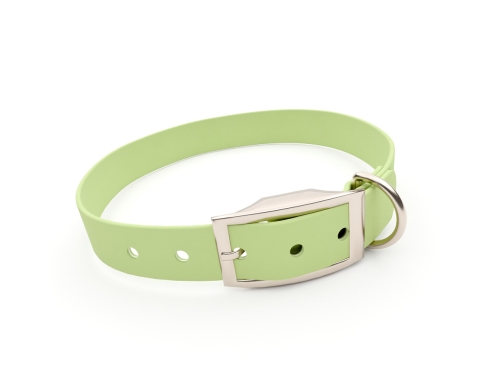 captns Biothane Hundehalsband Fundstück Soft Lime 25mm/36-44cm Edelstahl Schrauben