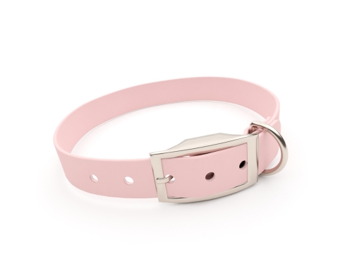 captns Biothane Hundehalsband Fundstück Soft Blush 19mm/33-41cm Chrom-Nickel Nieten