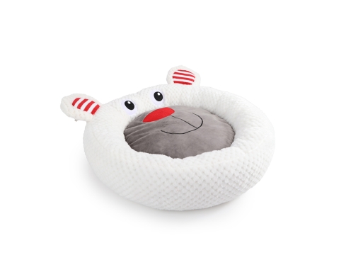 AFP Weihnachts-Kuschel-Bett für kleine Hunde Eisbär