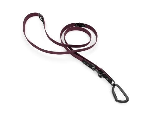 captns Biothane verstellbare Hundeleine Fundstück Wine/Schwarz 16mm/250cm Schwarz Sicherheitskarabiner Nieten