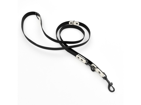 captns Biothane verstellbare Hundeleine Fundstück Schwarz/Weiß 25mm/200cm Schwarz Schrauben