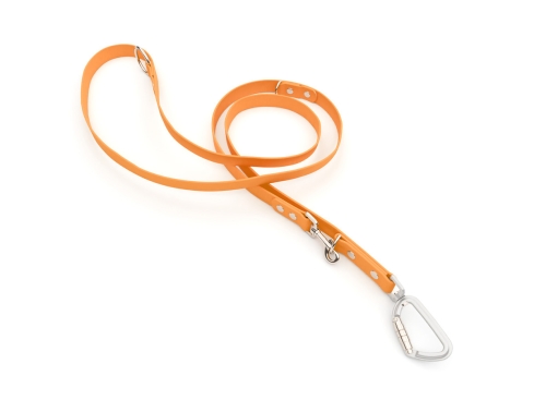 captns Biothane verstellbare Hundeleine Fundstück Cantaloupe 16mm/250cm Edelstahl Schrauben Sicherheitskarabiner Alu