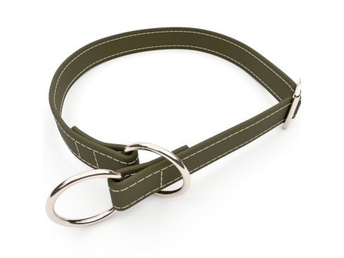 captns Biothane Zugstopp Halsband Oliv 25 mm breit