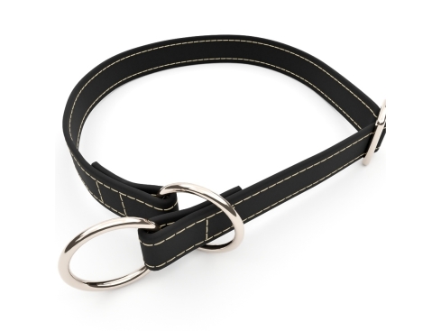 captns Biothane Zugstopp Halsband schwarz 25mm breit