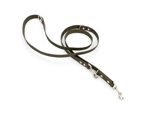 captns Biothane verstellbare Hundeleine Fundstück Oliv 9mm/250cm Chrom-Nickel Schrauben