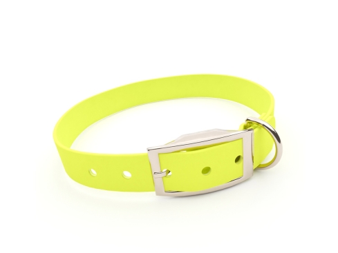 captns Biothane Hundehalsband Fundstück Neongelb 25mm/39-47cm Edelstahl Nieten