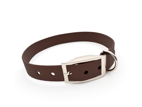 captns Biothane Hundehalsband Fundstück Pecan 13mm/28-36cm Edelsthal Nieten