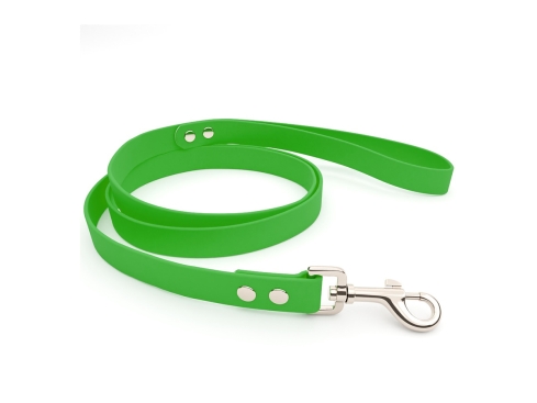 captns Biothane Führleine Fundstück Neongrün 13mm/100cm Chrom-Nickel Schrauben