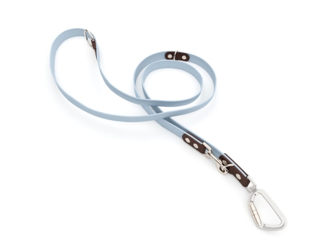 captns Biothane verstellbare Hundeleine Fundstück Ice/Pecan 13mm/200cm Chrom-Nickel Sicherheitskarabiner Aluminium Schrauben
