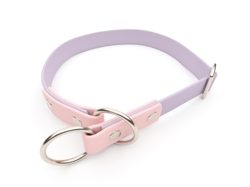 captns Biothane Zugstopp-Hundehalsband Einzelstück Lavendel/Soft Blush 25mm/44-50cm Edelstahl Schrauben