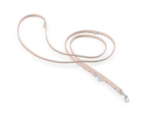 captns Biothane verstellbare Hundeleine Einzelstück Macchiato 9mm/200cm Chrom-Nickel Nieten