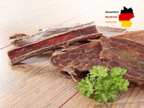 100% heimisch Rinder Dörrfleisch für Hunde 250 g