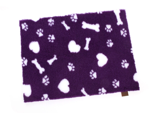 B-Ware Original Vetbed Isobed SL purple Hearts & Paws & Bones 75 cm x 50 cm