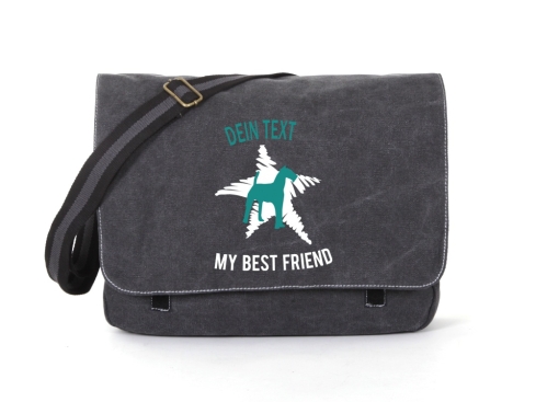 Airedale Canvas Tasche schwarz Dog Star