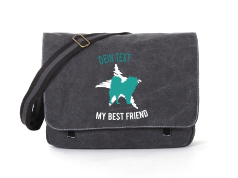 Akita Canvas Tasche schwarz Dog Star