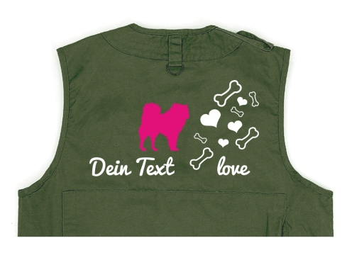 Akita Hundesport Weste oliv Bones & Hearts